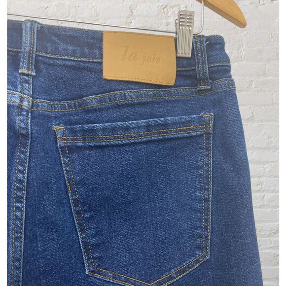 La Joie Jeans Size 10 Flare Raw Hem High Rise Medium Wash Denim - Picture 8 of 14